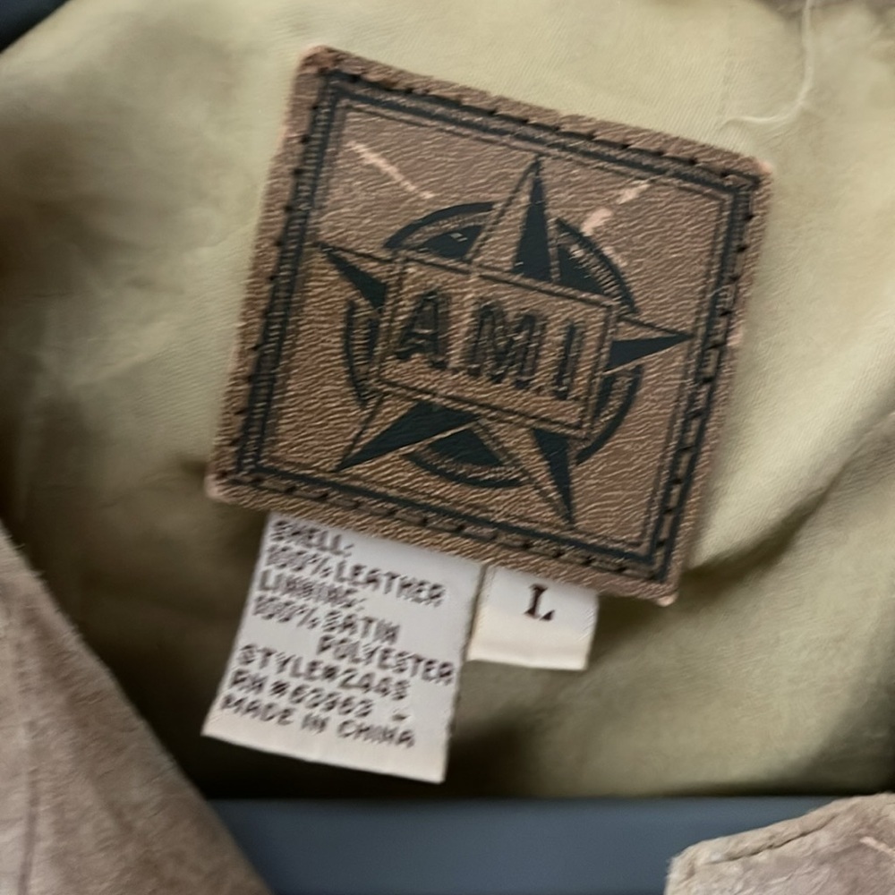 Vintage AMI suede leather jacket camel tan size large - Picture 3 of 13